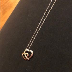 “I Love You More” double heart necklace